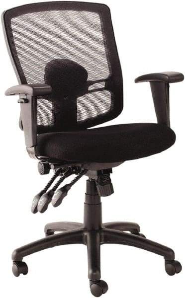ALERA - 41-3/4" High Mid Back Chair - 30-3/4" Wide x 24-3/4" Deep, Mesh Seat, Black - Exact Tool & Supply