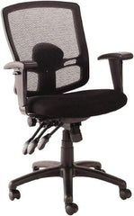 ALERA - 41-3/4" High Mid Back Chair - 30-3/4" Wide x 24-3/4" Deep, Mesh Seat, Black - Exact Tool & Supply