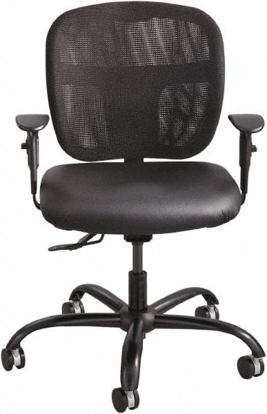 Safco - 37" High Task Chair - 26" Wide x 26" Deep, Vinyl Seat, Black - Exact Tool & Supply