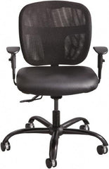 Safco - 37" High Task Chair - 26" Wide x 26" Deep, Vinyl Seat, Black - Exact Tool & Supply