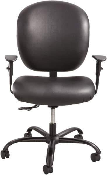 Safco - 38" High Task Chair - 26" Wide x 26" Deep, Vinyl Seat, Black - Exact Tool & Supply