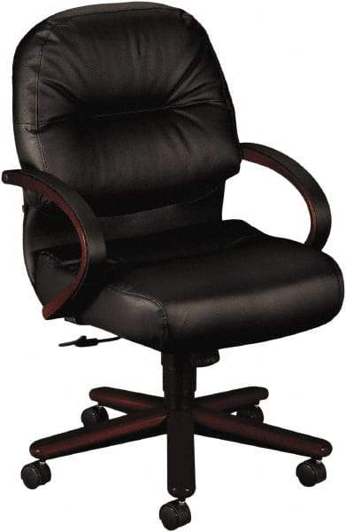 Hon - 41-3/4" High Mid Back Chair - 26" Wide x 28-3/4" Deep, Leather, Memory Foam Seat, Black - Exact Tool & Supply