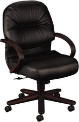 Hon - 41-3/4" High Mid Back Chair - 26" Wide x 28-3/4" Deep, Leather, Memory Foam Seat, Black - Exact Tool & Supply
