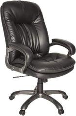OIF - 45-1/4" High Executive Swivel/Tilt Chair - 25" Wide x 29-7/8" Deep, Soft Leather Seat, Black - Exact Tool & Supply