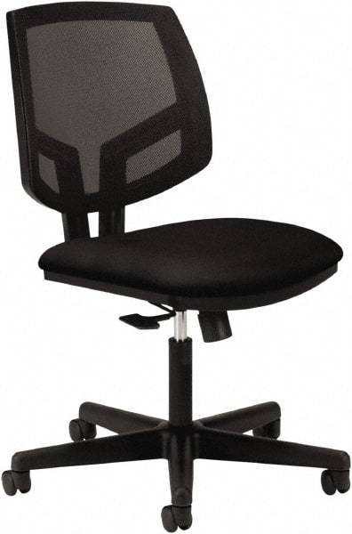 Hon - 38-3/4" High Task Chair - 24" Wide x 25" Deep, 100% Polyester Seat, Black - Exact Tool & Supply
