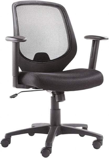 OIF - 40-3/8" High Mid Back Chair - 24" Wide x 22-7/8" Deep, Mesh Seat, Black - Exact Tool & Supply