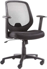 OIF - 40-3/8" High Mid Back Chair - 24" Wide x 22-7/8" Deep, Mesh Seat, Black - Exact Tool & Supply