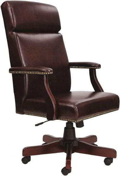 ALERA - 48-3/4" High High Back Chair - 26" Wide x 29" Deep, Vinyl Seat, Burgundy - Exact Tool & Supply