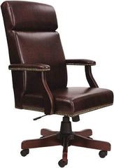 ALERA - 48-3/4" High High Back Chair - 26" Wide x 29" Deep, Vinyl Seat, Burgundy - Exact Tool & Supply