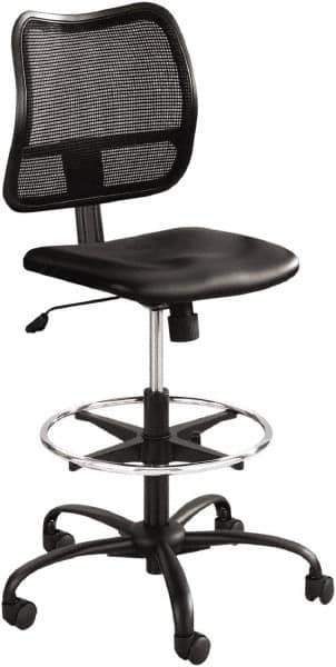 Safco - 49-1/2" High Extended Height Chair - 25" Wide x 25" Deep, Vinyl Seat, Black - Exact Tool & Supply