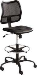 Safco - 49-1/2" High Extended Height Chair - 25" Wide x 25" Deep, Vinyl Seat, Black - Exact Tool & Supply