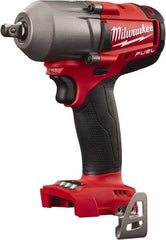 Milwaukee Tool - 1/2" Drive 18 Volt Pistol Grip Cordless Impact Wrench & Ratchet - 0 to 2,400 RPM, 0 to 3,000 BPM, 450 Ft/Lb Torque, Lithium-Ion Batteries Not Included - Exact Tool & Supply