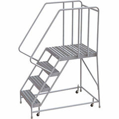 TRI-ARC - Rolling & Wall Mounted Ladders & Platforms Type: Rolling Warehouse Ladder Style: Rolling Safety Ladder - Exact Tool & Supply