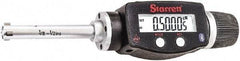 Starrett - 3/8" to 1/2", IP67, Carbide Face Electronic Inside Micrometer - 0.00005" Resolution, 0.00015" Accuracy, 2-1/4" Gage Depth - Exact Tool & Supply