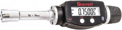 Starrett - 5/8" to 3/4", IP67, Carbide Face Electronic Inside Micrometer - 0.00005" Resolution, 0.00015" Accuracy, 2-3/8" Gage Depth - Exact Tool & Supply