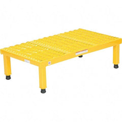 Vestil - 9" High x 19" Wide x 36" Deep, Yellow Step Stand - Steel, 500 Lb Capacity - Exact Tool & Supply