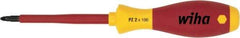 Wiha - #2 Point, 100mm Blade Length Posidrive Screwdriver - 218mm OAL - Exact Tool & Supply