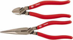Wiha - 2 Piece Cutting Plier Set - Comes in Vinyl Pouch - Exact Tool & Supply