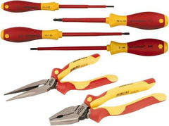 Wiha - 6 Piece Insulated Plier Set - Comes in Vinyl Pouch - Exact Tool & Supply