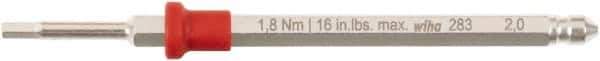 Wiha - 2mm Hex Screwdriver Bit - 6mm Drive, 75mm OAL - Exact Tool & Supply