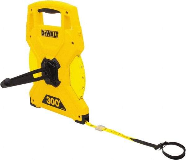 DeWALT - 300' x 3/4" Tape Measure - 1/8" Graduation, Inch Graduation Style - Exact Tool & Supply