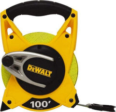 DeWALT - 100' x 3/4" Tape Measure - 1/8" Graduation, Inch Graduation Style - Exact Tool & Supply