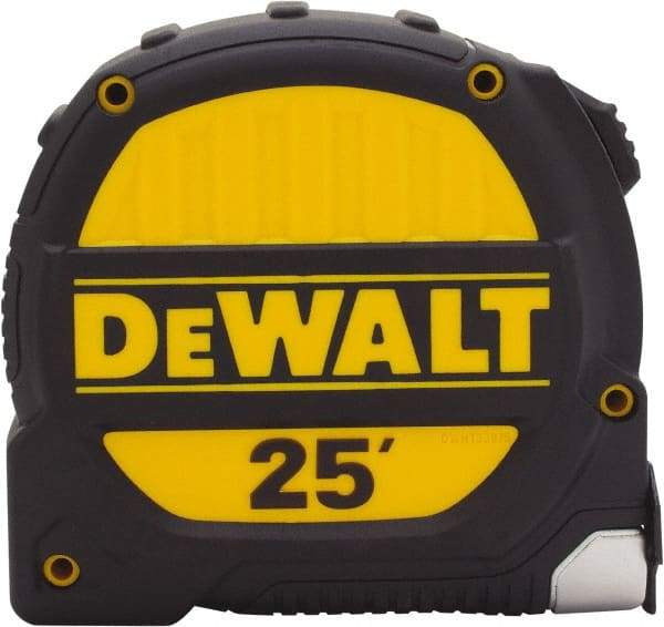 DeWALT - 25' x 1-1/4" Tape Measure - 1/16" Graduation, Inch Graduation Style - Exact Tool & Supply