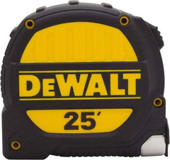 DeWALT - 25' x 1-1/4" Tape Measure - 1/16" Graduation, Inch Graduation Style - Exact Tool & Supply