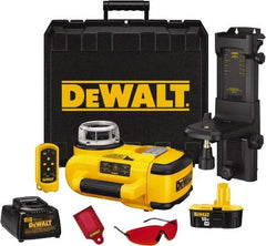 DeWALT - 1,500' Measuring Range, 1/8" at 100' Accuracy, Self-Leveling Rotary Laser - ±5° Self Leveling Range, 60, 250 & 600 RPM, 1 Beam, Lithium-Ion Battery Included - Exact Tool & Supply