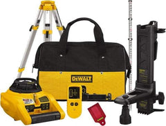 DeWALT - 1,000' Measuring Range, 1/4" at 100' Accuracy, Self-Leveling Rotary Laser - ±5° Self Leveling Range, 150, 300 & 600 RPM, 1 Beam, 2 D Alkaline Battery Included - Exact Tool & Supply