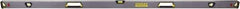 Stanley - 72" Long 3 Vial Box Beam Level - Aluminum, Black/Silver/Yellow, 1 Level & 2 Plumb Vials - Exact Tool & Supply