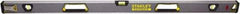 Stanley - 48" Long 3 Vial Box Beam Level - Aluminum, Black/Silver/Yellow, 1 Level & 2 Plumb Vials - Exact Tool & Supply