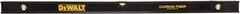 DeWALT - 48" Long 3 Vial Box Beam Level - Carbon Fiber, Black, 1 Level & 2 Plumb Vials - Exact Tool & Supply