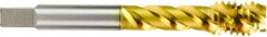 OSG - #10-32 UNF 3 Flute Semi-Bottoming Spiral Flute Tap - Powdered Metal, HR Finish, 2.76" OAL, Right Hand Flute, Right Hand Thread, H2, Series 335 - Exact Tool & Supply