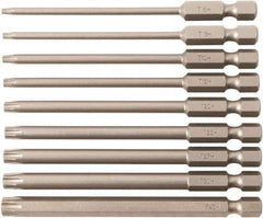 Wiha - 9 Piece, Bit Set - 1/4" Hex Drive, Torx Point - Exact Tool & Supply