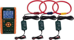 Extech - 3 Phase, 600 VAC, 0.01 to 3,000 Amp Capability, 45 to 65 Hz Calibration, LCD Display Power Meter - 0.5 Current Accuracy, 0.5 Voltage Accuracy - Exact Tool & Supply