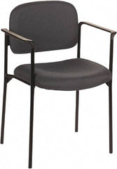 Basyx - Fabric Charcoal Stacking Chair - Black Frame, 23-1/4" Wide x 21" Deep x 32-3/4" High - Exact Tool & Supply