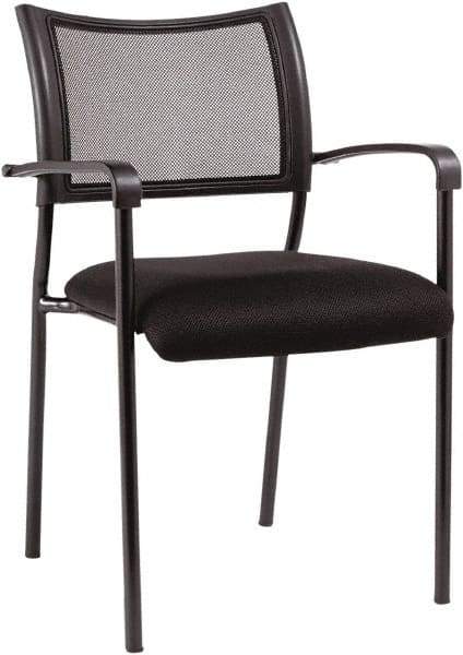 ALERA - Mesh Fabric Black Stacking Chair - Black Frame, 21-1/4" Wide x 23-5/8" Deep x 33-1/2" High - Exact Tool & Supply
