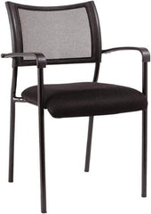 ALERA - Mesh Fabric Black Stacking Chair - Black Frame, 21-1/4" Wide x 23-5/8" Deep x 33-1/2" High - Exact Tool & Supply