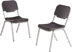 ICEBERG - Blow-Molded High-Density Polyethylene Charcoal Stacking Chair - Silver Frame, 17-1/2" Wide x 22-3/4" Deep x 32-1/4" High - Exact Tool & Supply