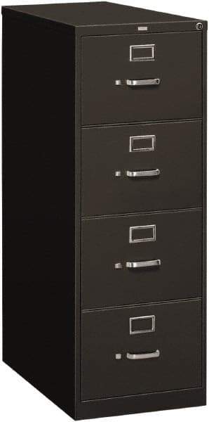 Hon - 18-1/4" Wide x 52" High x 26-1/2" Deep, 4 Drawer Vertical File - Steel, Charcoal - Exact Tool & Supply