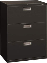 Hon - 30" Wide x 40.88" High x 19-1/4" Deep, 3 Drawer Roll-Out - Steel, Charcoal - Exact Tool & Supply