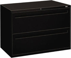 Hon - 42" Wide x 28.38" High x 19-1/4" Deep, 2 Drawer Lateral File - Steel, Black - Exact Tool & Supply