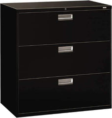 Hon - 42" Wide x 40.88" High x 19-1/4" Deep, 3 Drawer Lateral File - Steel, Black - Exact Tool & Supply