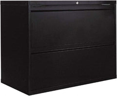 ALERA - 36" Wide x 28.38" High x 19-1/4" Deep, 2 Drawer Lateral File - Steel, Black - Exact Tool & Supply