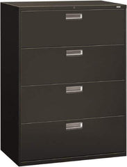 Hon - 42" Wide x 53-1/4" High x 19-1/4" Deep, 4 Drawer Lateral File - Steel, Charcoal - Exact Tool & Supply