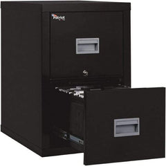 FireKing - 17-3/4" Wide x 27-3/4" High x 25" Deep, 2 Drawer Pedestal - Steel, Black - Exact Tool & Supply
