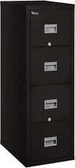 FireKing - 17-3/4" Wide x 52-3/4" High x 25" Deep, 4 Drawer Pedestal - Steel, Black - Exact Tool & Supply