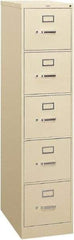 Hon - 15" Wide x 60" High x 26-1/2" Deep, 5 Drawer Vertical File - Steel, Putty - Exact Tool & Supply
