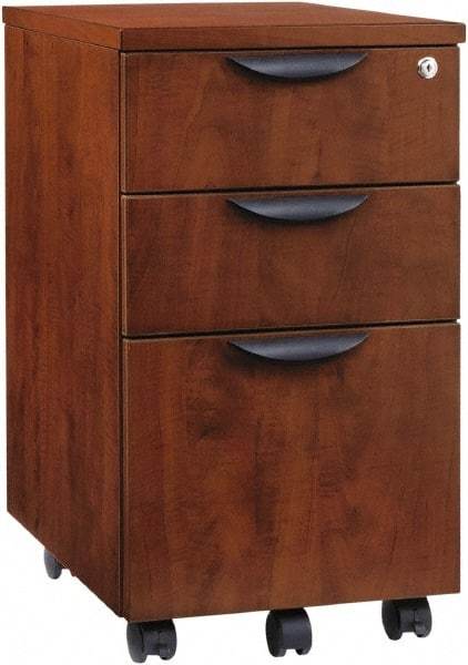 ALERA - 15.88" Wide x 28.38" High x 20-1/2" Deep, 3 Drawer Pedestal - Woodgrain Laminate, Medium Cherry - Exact Tool & Supply